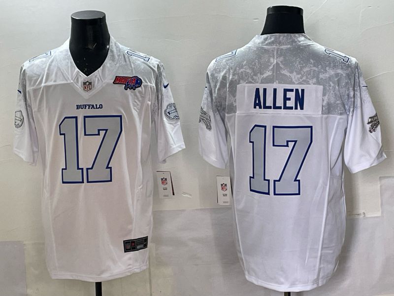 Men Buffalo Bills #17 Josh Allen Nike White 2025 Rivalries Collection Limited NFL Jersey 05